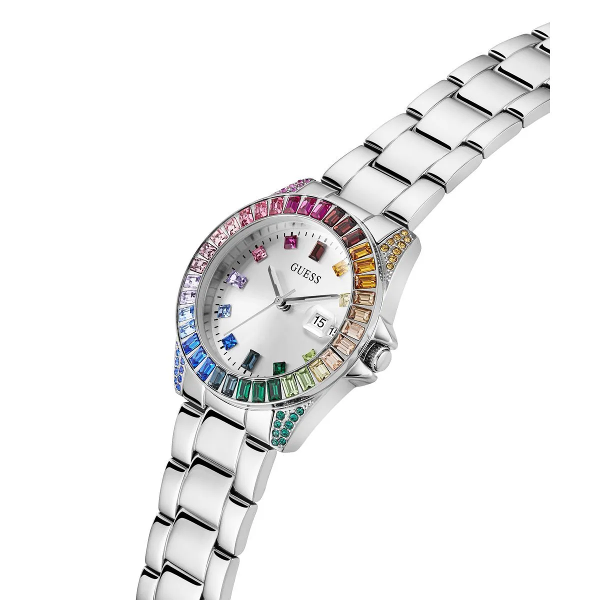 Uhr mit Regenbogenkristall-Akzent