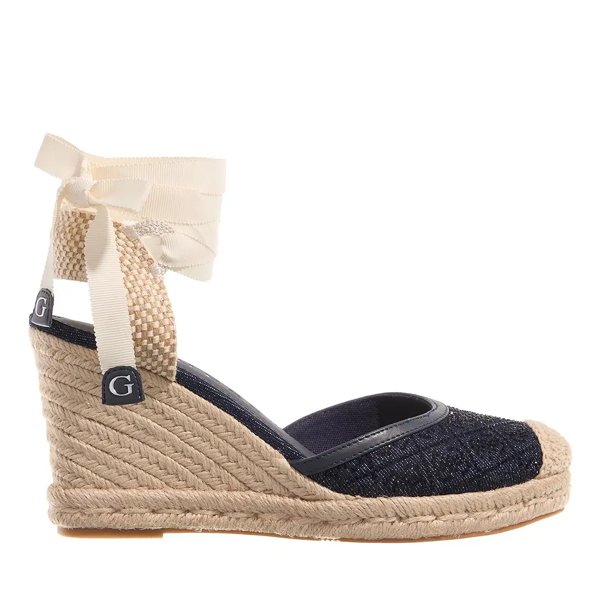 Espadrille Keilabsatz Sandale mit Knöchelriemen