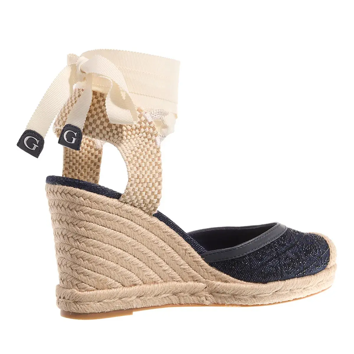 Espadrille Keilabsatz Sandale mit Knöchelriemen