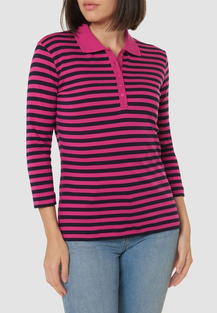 Gestreiftes Pima Baumwoll Poloshirt