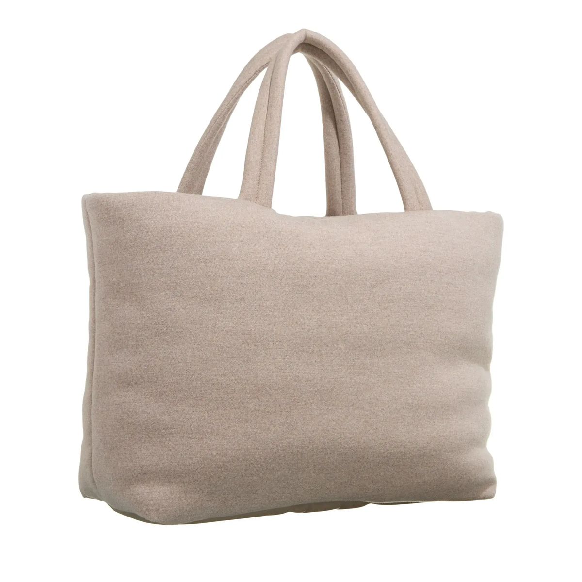 Beige Tragetasche aus gewalkter Wolle