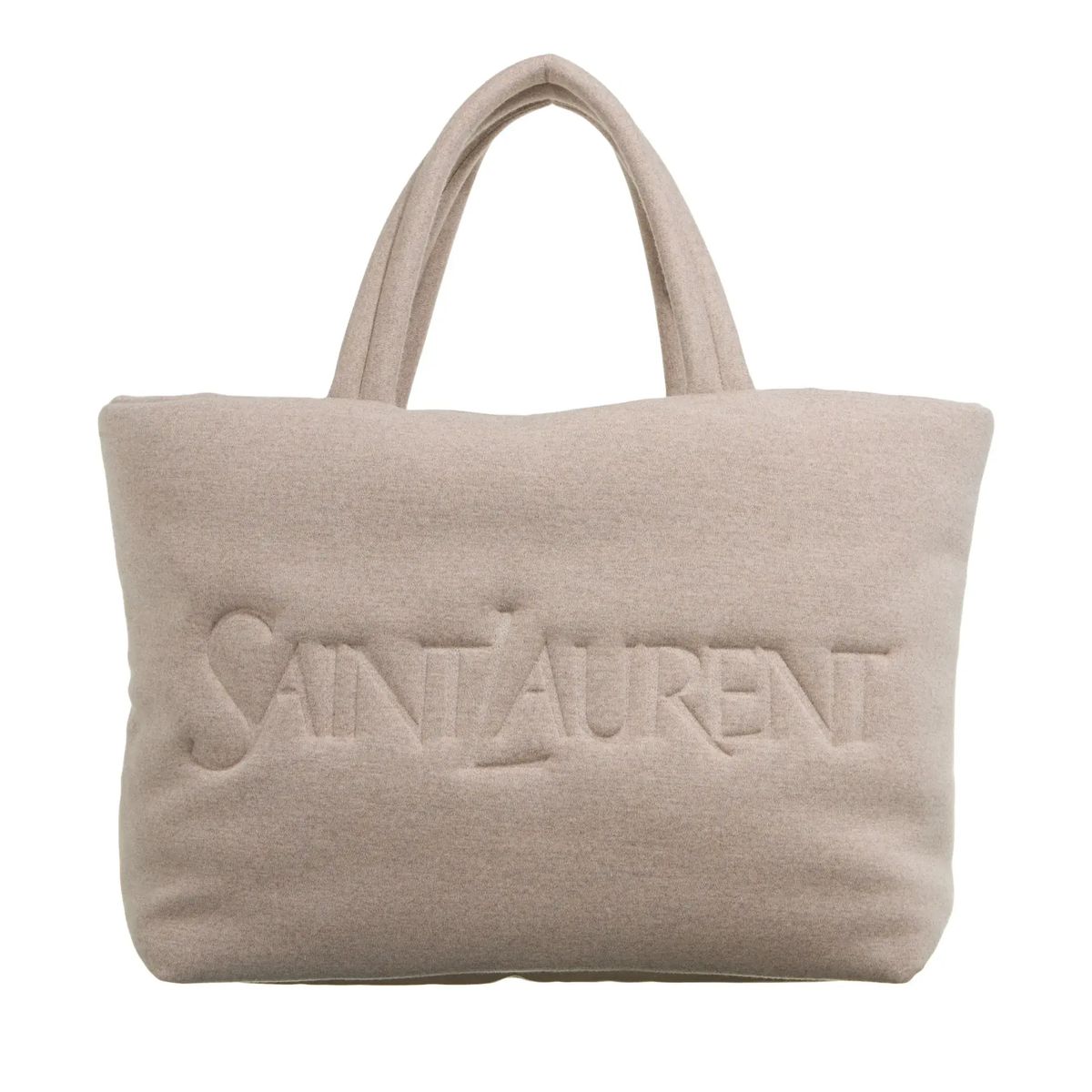 Beige Tragetasche aus gewalkter Wolle