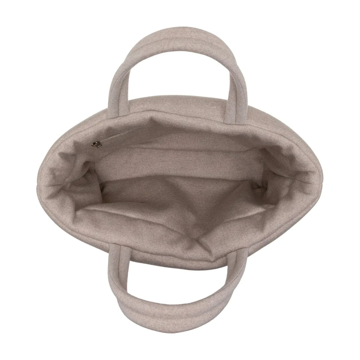 Beige Tragetasche aus gewalkter Wolle