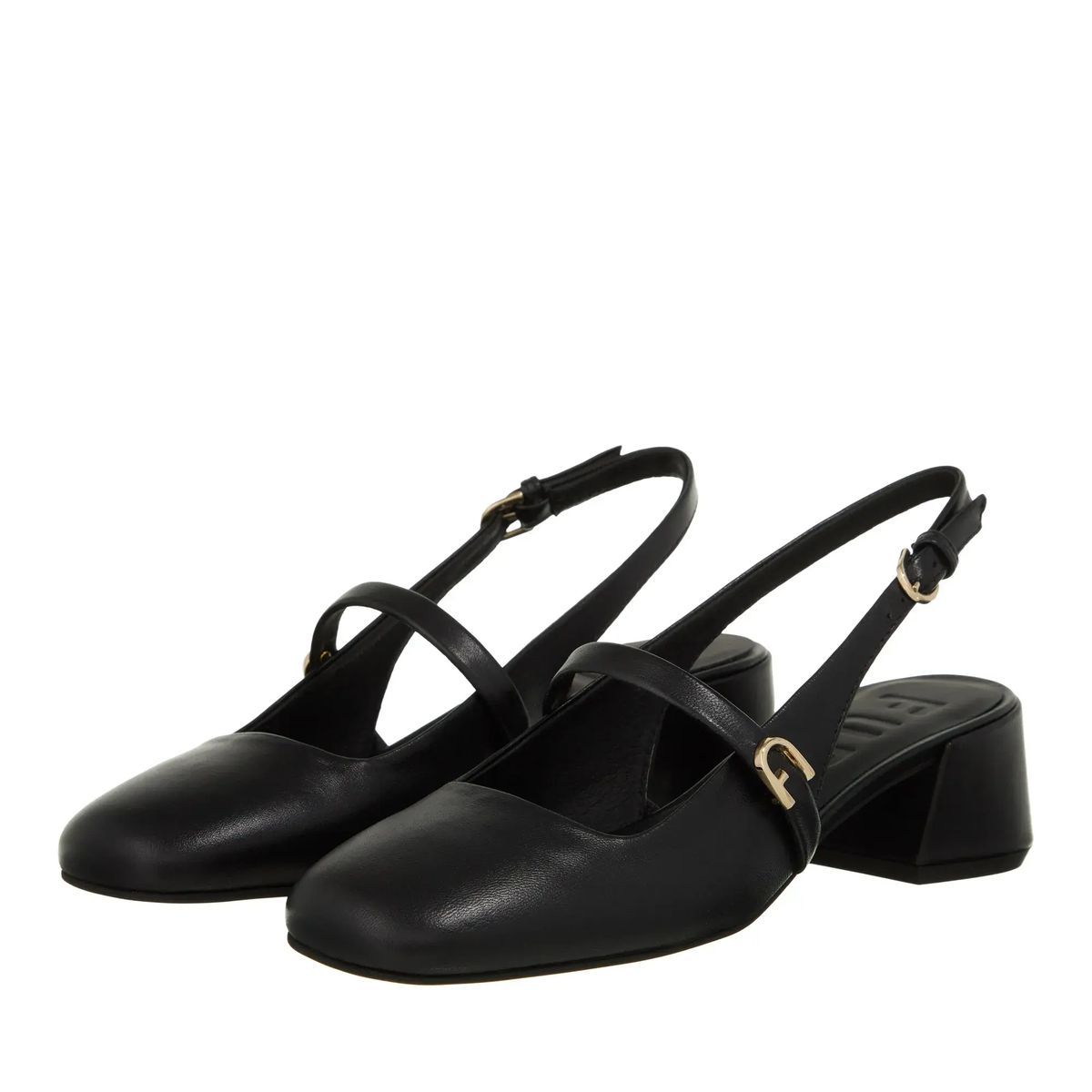 Schwarzer Mary Jane Absatzschuh aus Leder