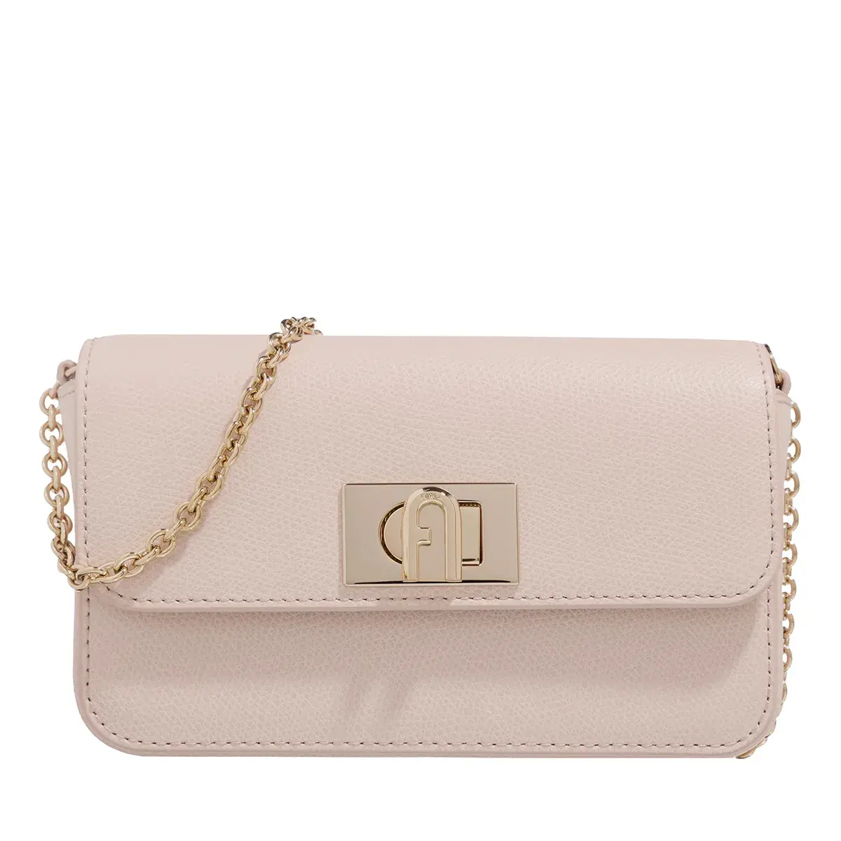 Mini-Leder-Umhängetasche mit Kette