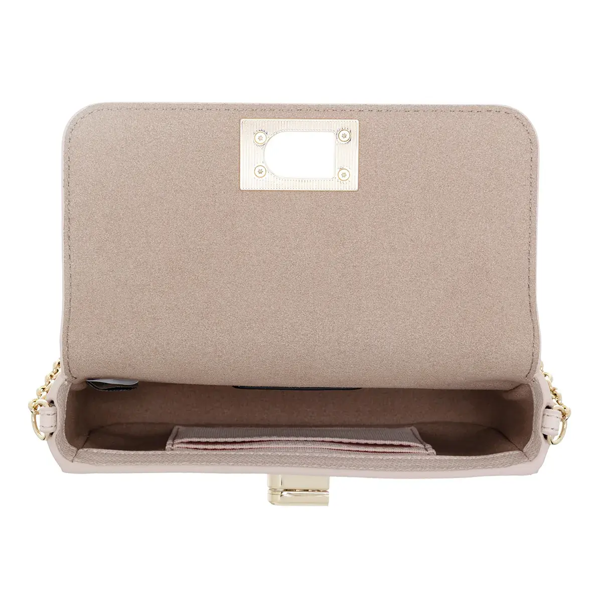 Mini-Leder-Umhängetasche mit Kette