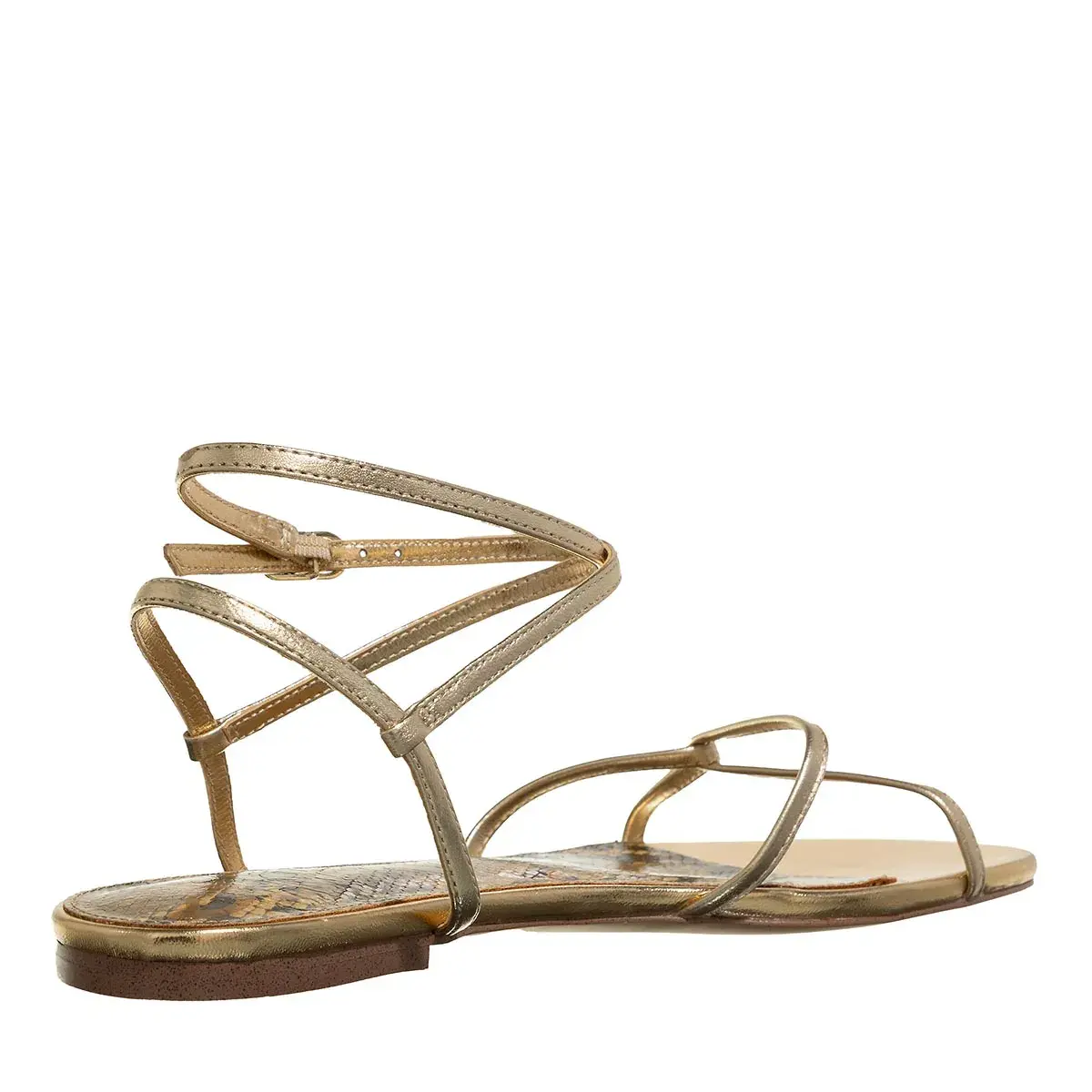 Elegante goldene Knöchelriemchensandalen