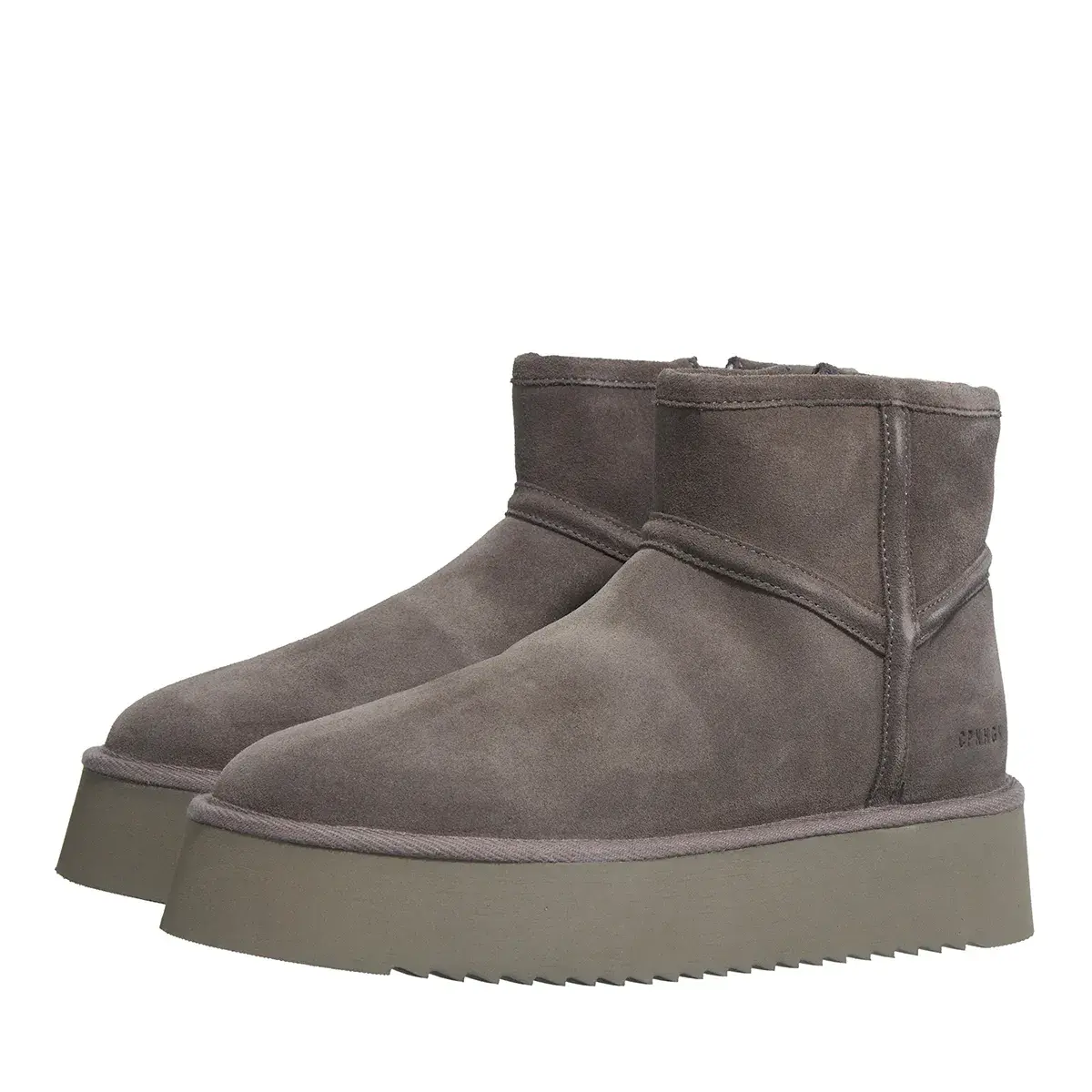 Graue Wildleder-Plateau-Stiefeletten