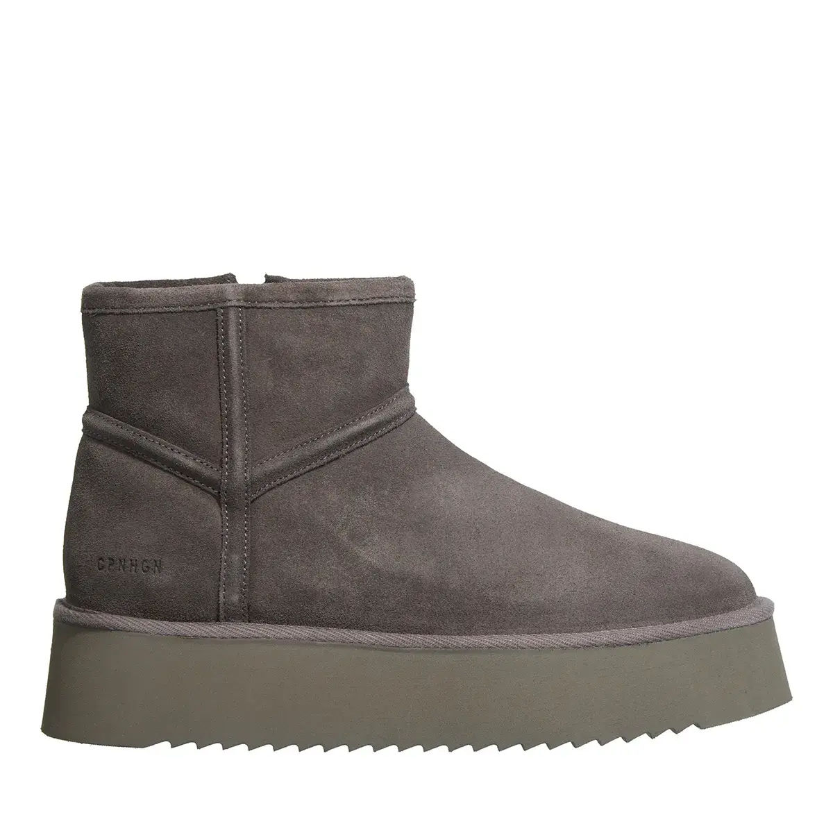 Graue Wildleder-Plateau-Stiefeletten