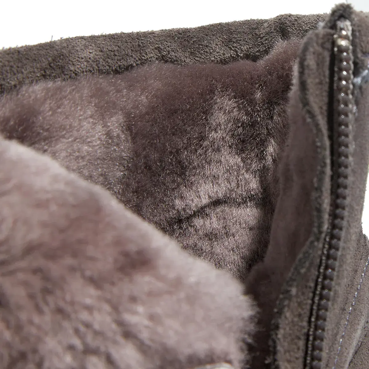 Graue Wildleder-Plateau-Stiefeletten