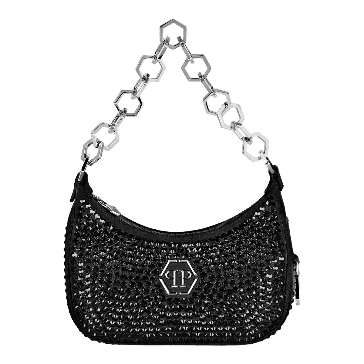 Mit Strass verziertes Hobo-Bag mit Kette