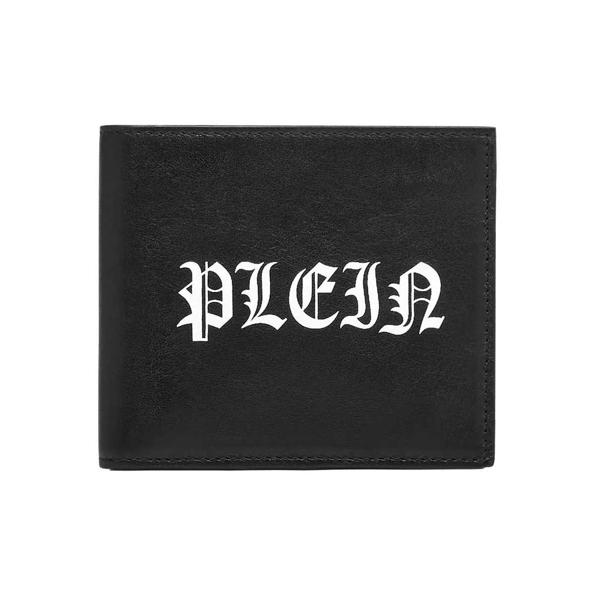 Leder-Bifold-Geldbörse mit Gothic-Logo