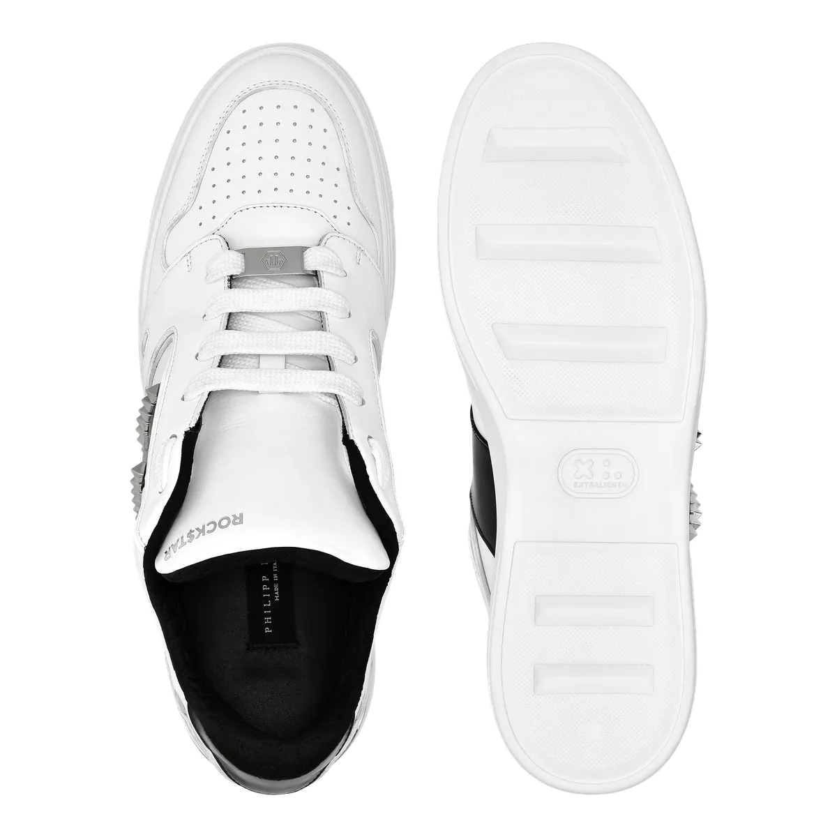 Rockstar Leder-Sneaker mit Nieten