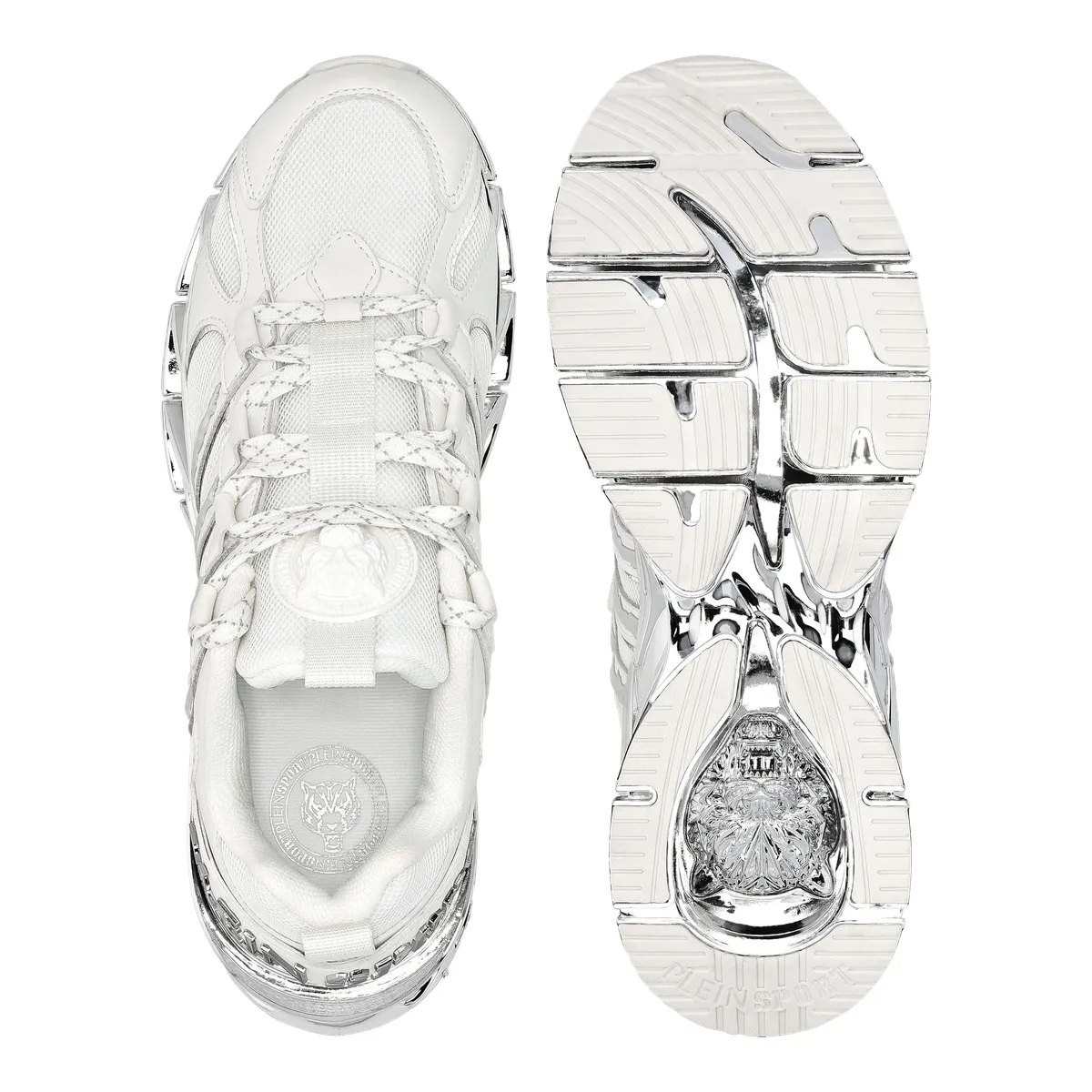 Futuristischer, klobiger Runner-Sneaker in Weiß