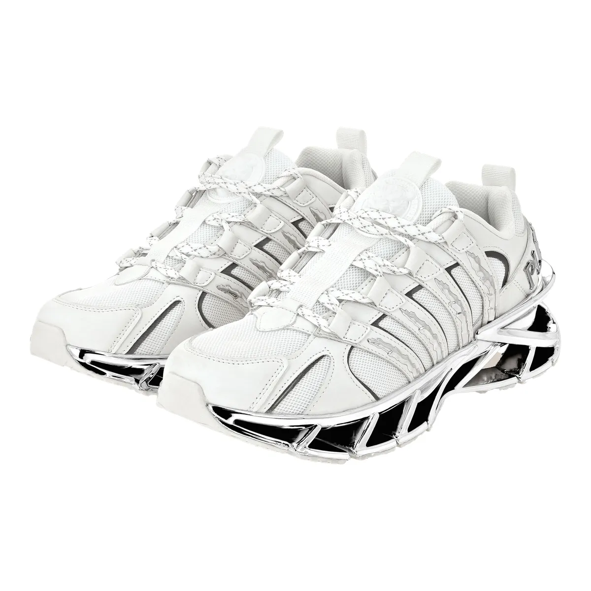 Futuristischer, klobiger Runner-Sneaker in Weiß