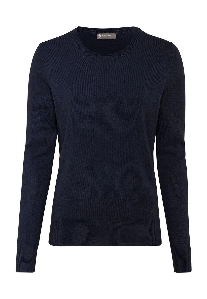 GALERIA Seide-Kaschmir Pullover "Madrid", Rundhals-Ausschnitt, für Damen, blau, 38