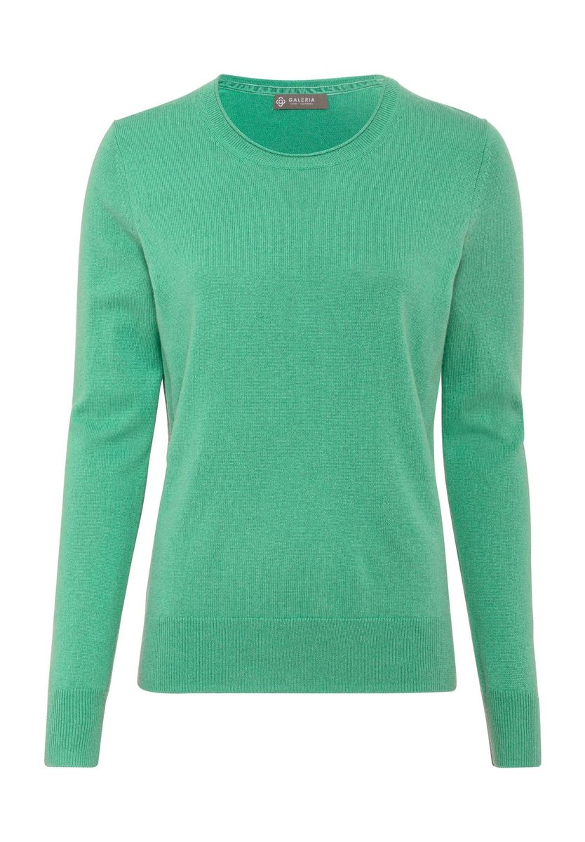 GALERIA Seide-Kaschmir Pullover "Madrid", Rundhals-Ausschnitt, für Damen, grün, 38
