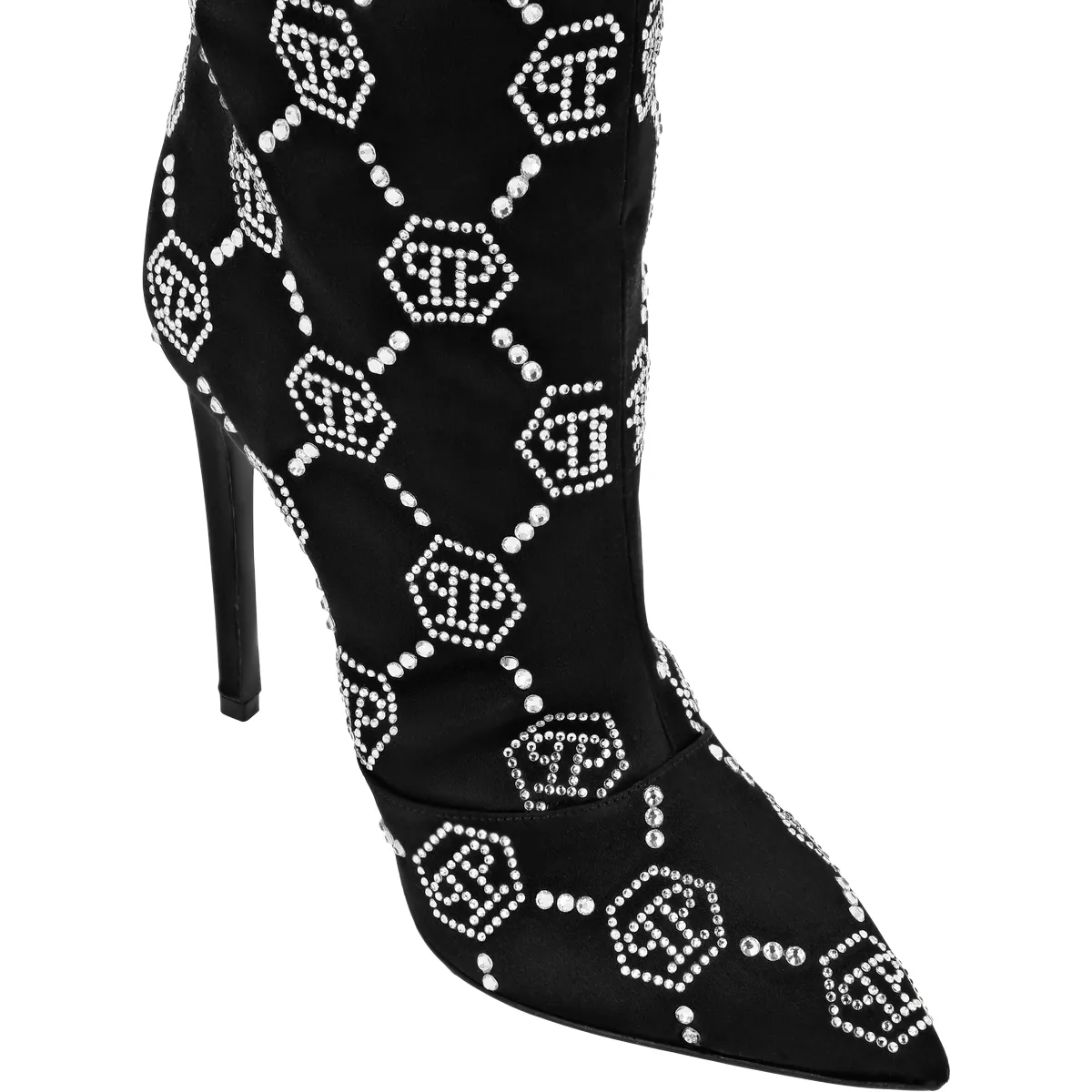 Schmuckbesetzte Overknee-Stiefel