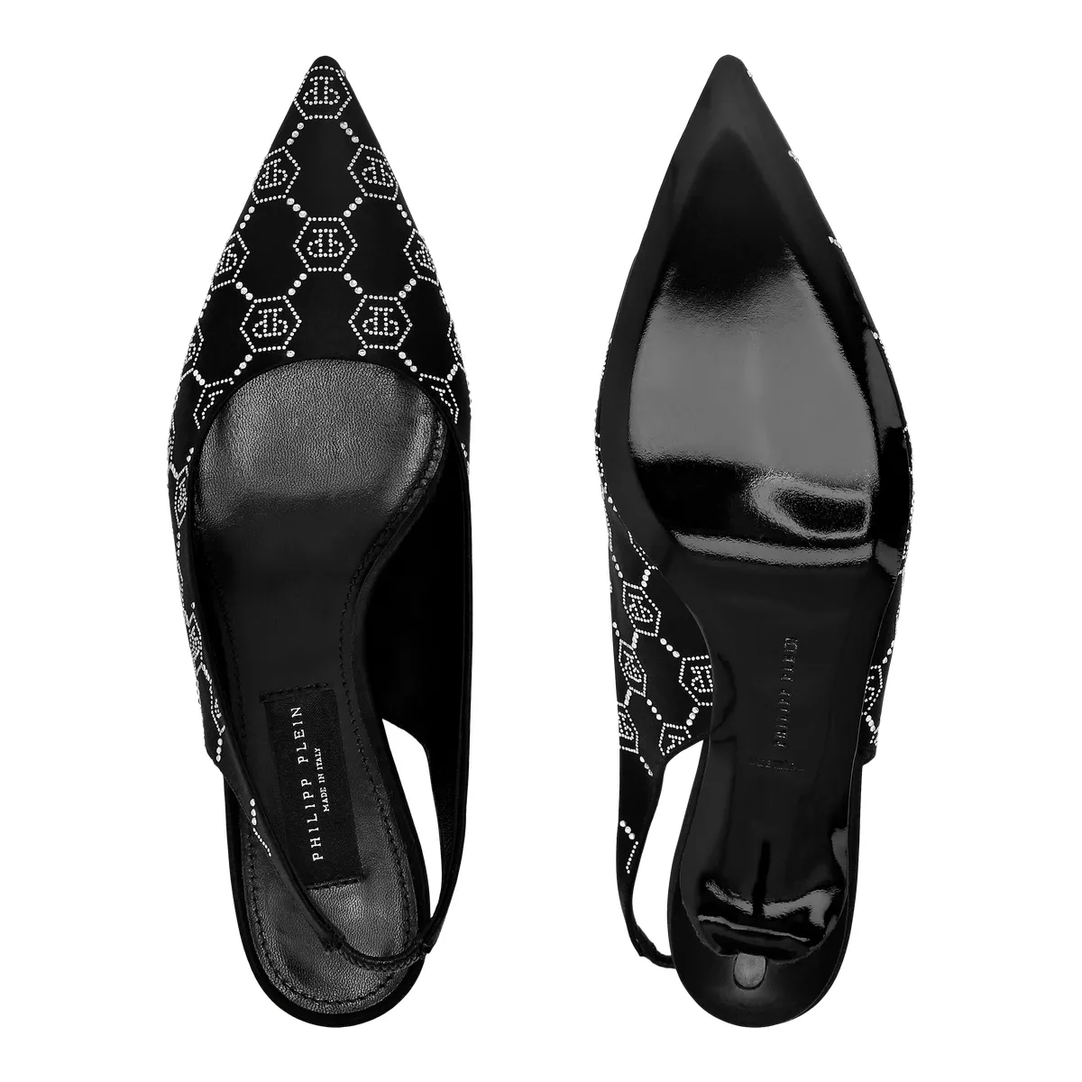 Verzierte Slingback-Pumps mit Kitten-Absatz