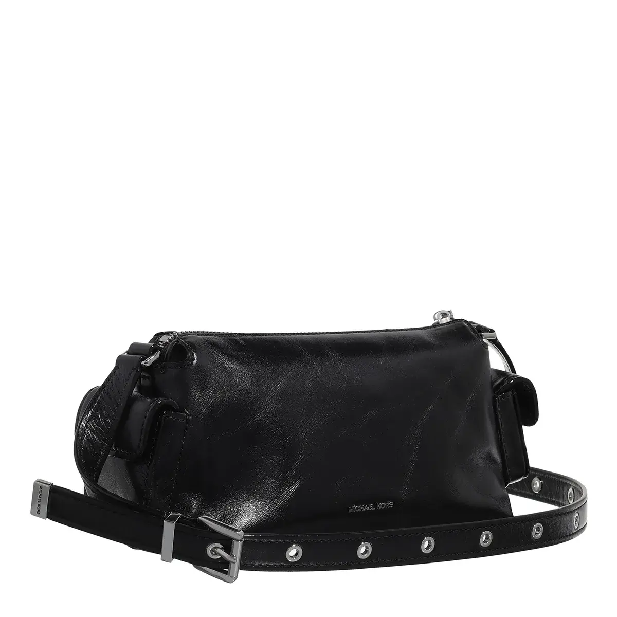 Kompakte Leder-Umhängetasche mit Taschen