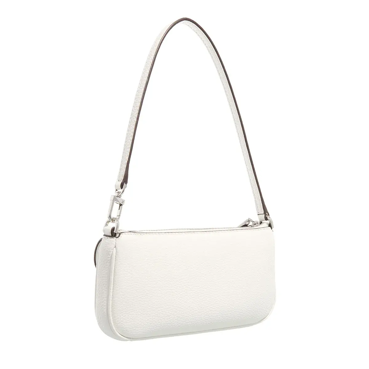 Weiße Leder Schulter Baguette Tasche