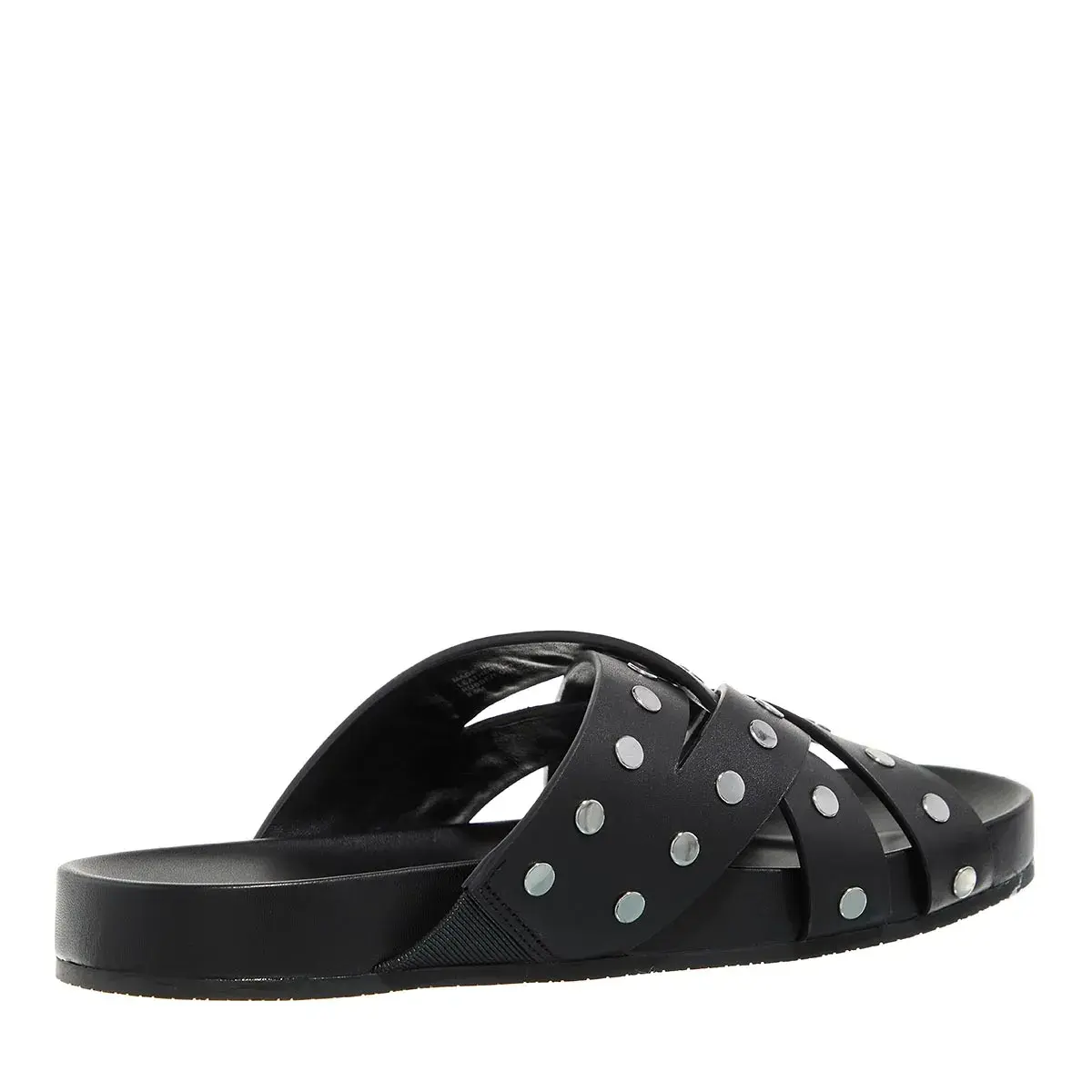 Schwarze Leder-Sandalen mit Nieten