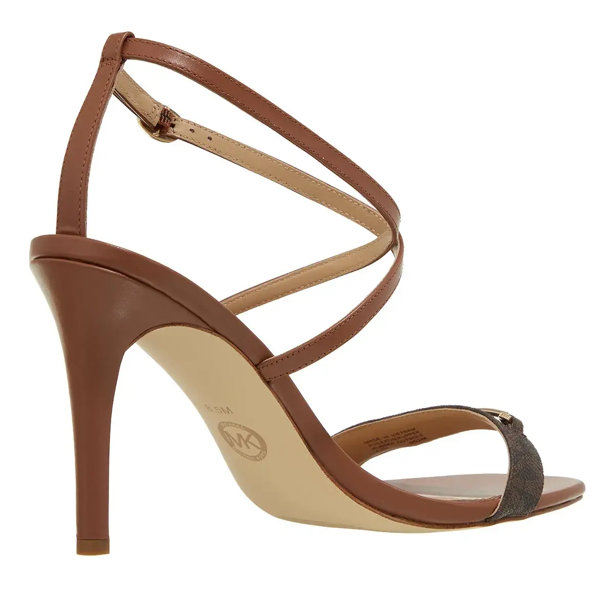 Elegante braune Sandalette mit Knöchelriemen