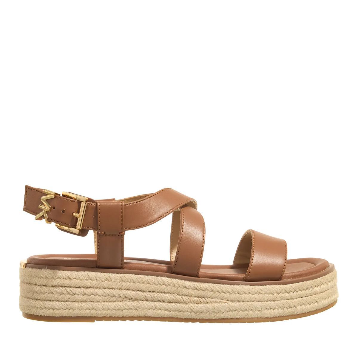 Espadrille-Sandalen mit Plateau und Kreuzriemen