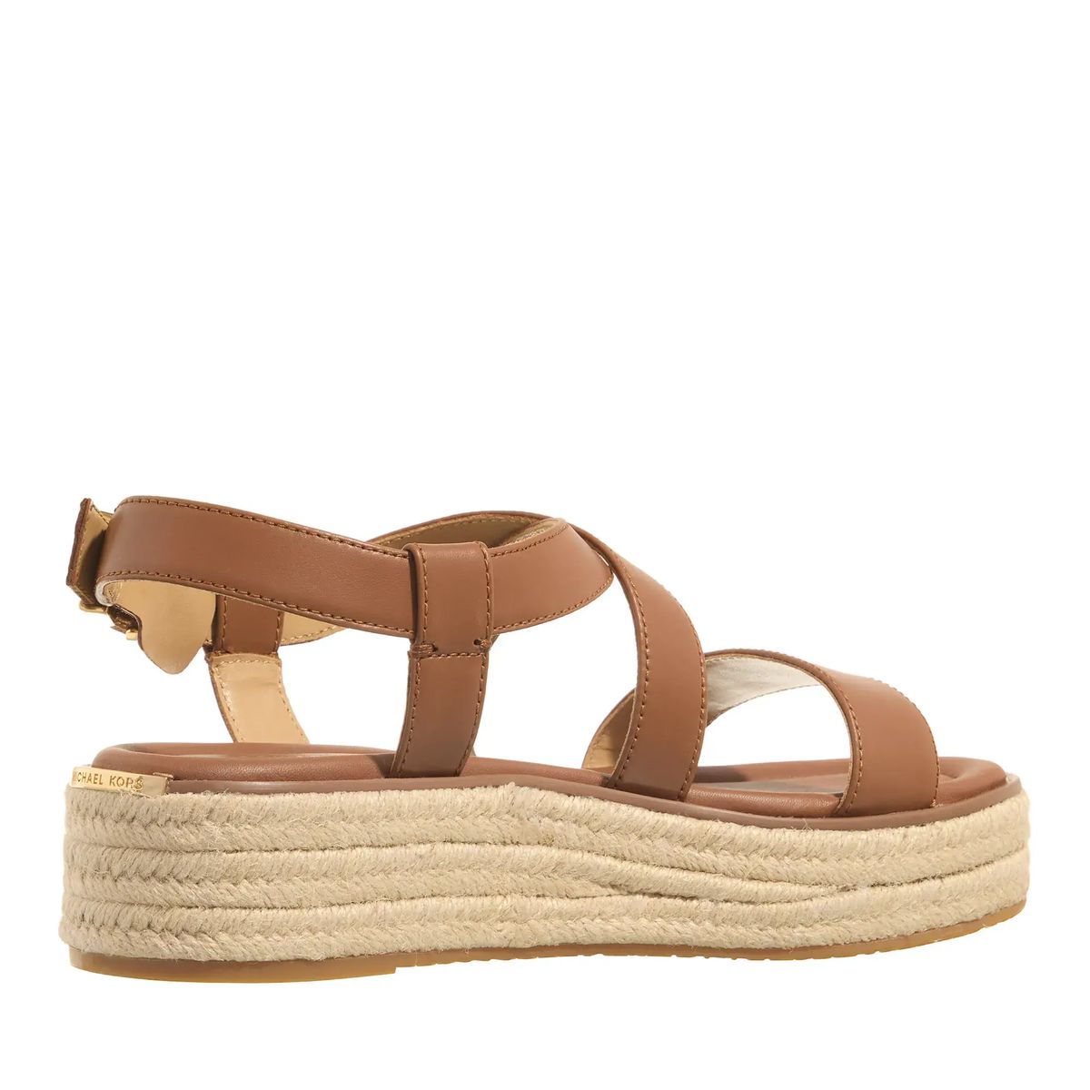 Espadrille-Sandalen mit Plateau und Kreuzriemen