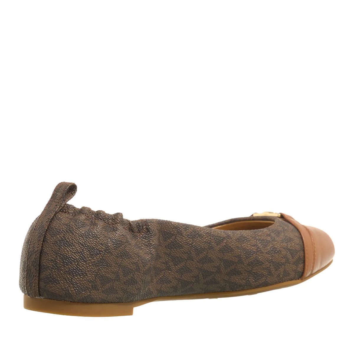 Braune Ballerinas mit Logo-Muster
