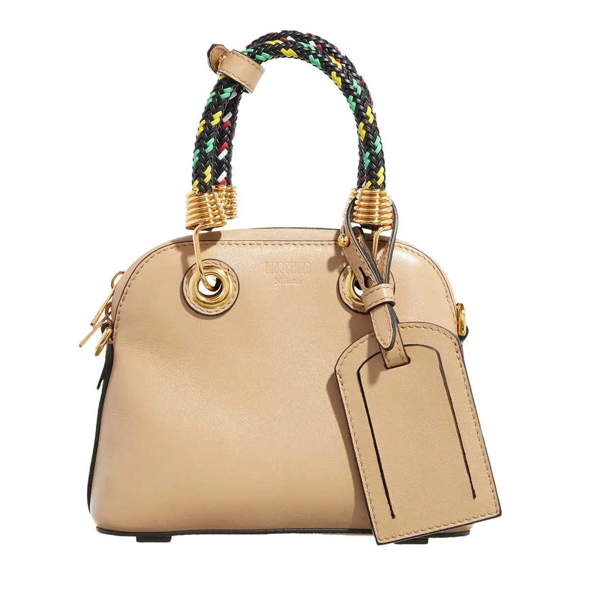 Schicke Dome-Tasche mit geflochtenem Henkel