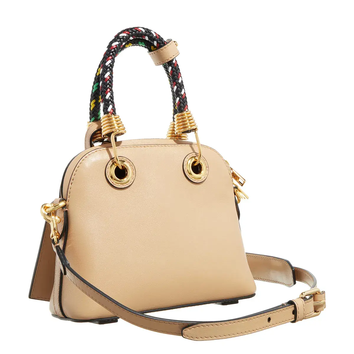 Schicke Dome-Tasche mit geflochtenem Henkel