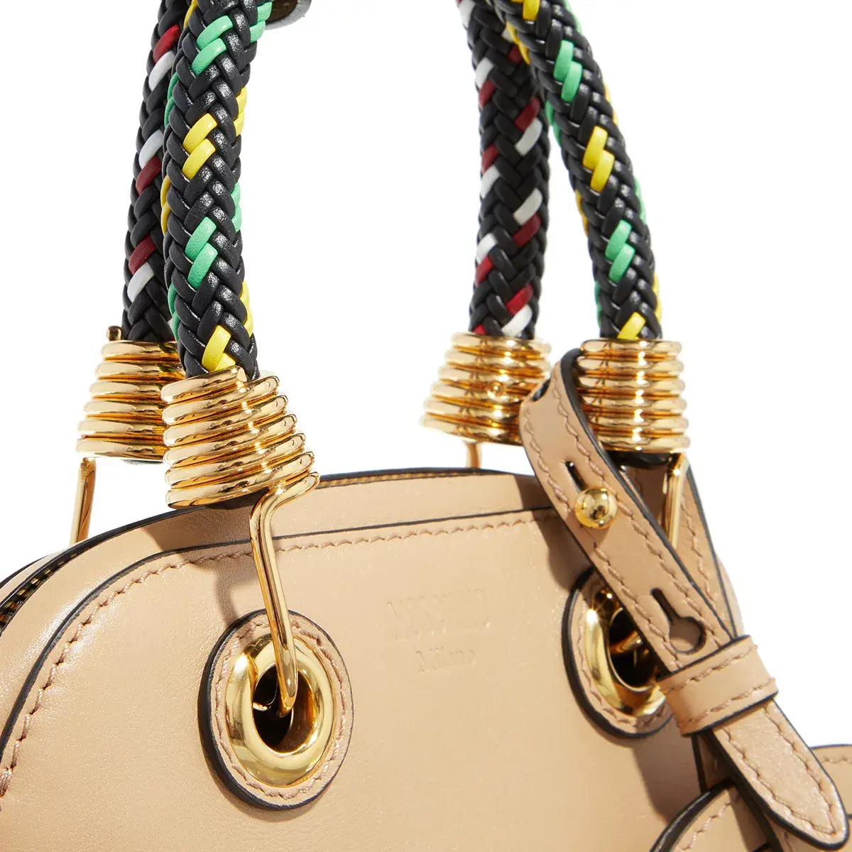 Schicke Dome-Tasche mit geflochtenem Henkel