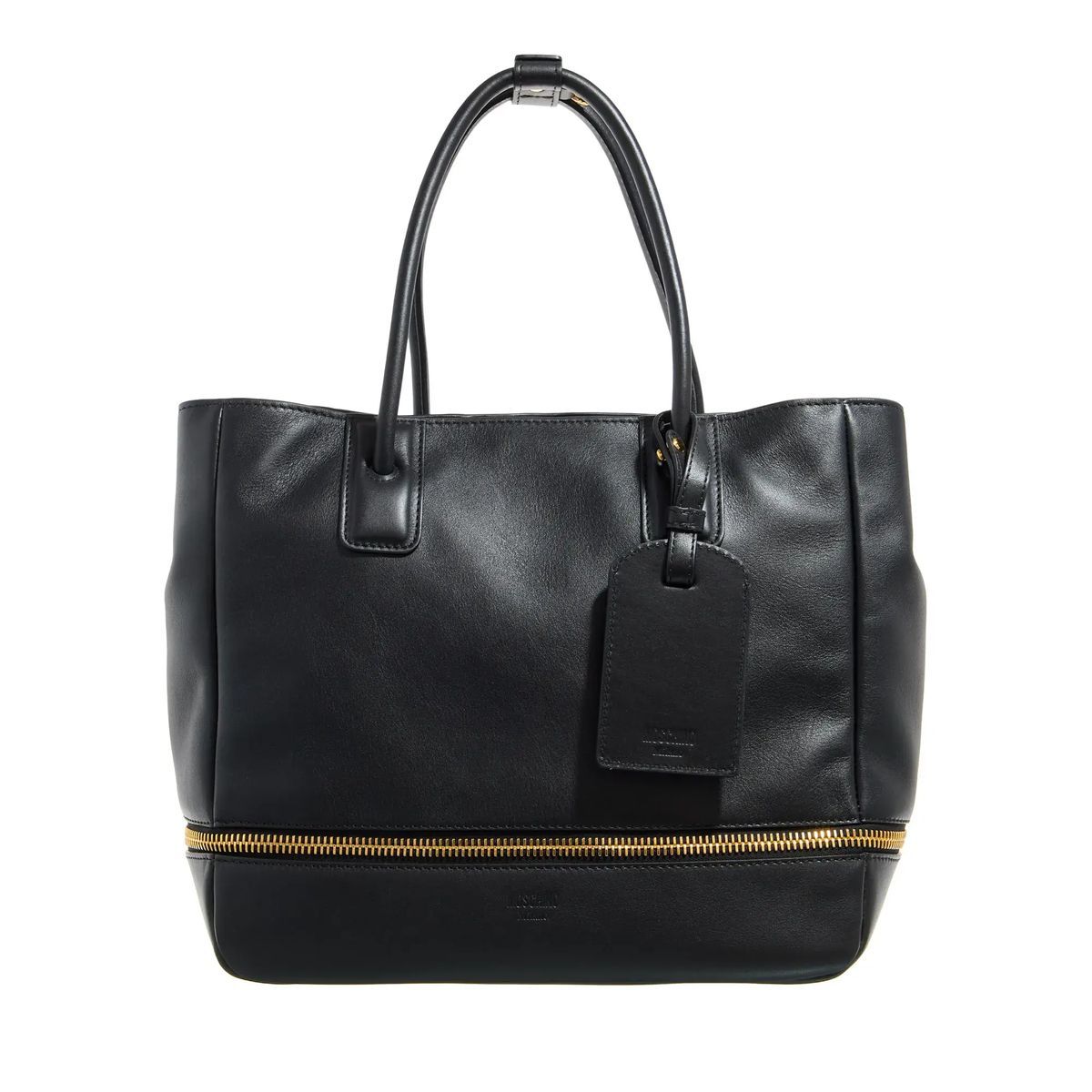 Elegante schwarze Leder-Tragetasche