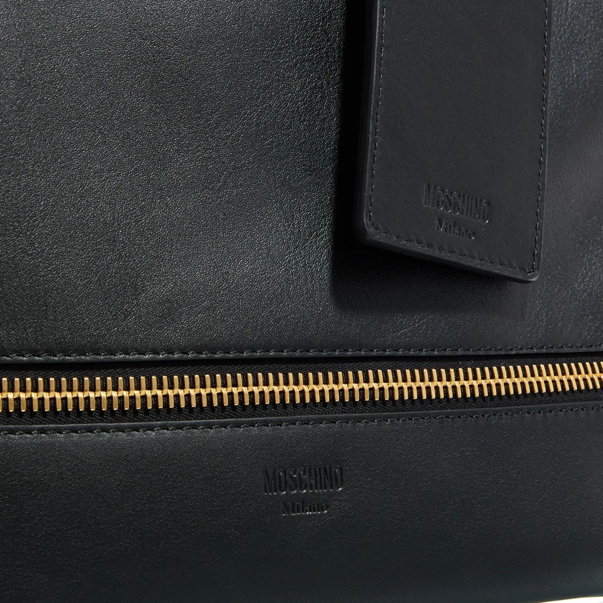Elegante schwarze Leder-Tragetasche