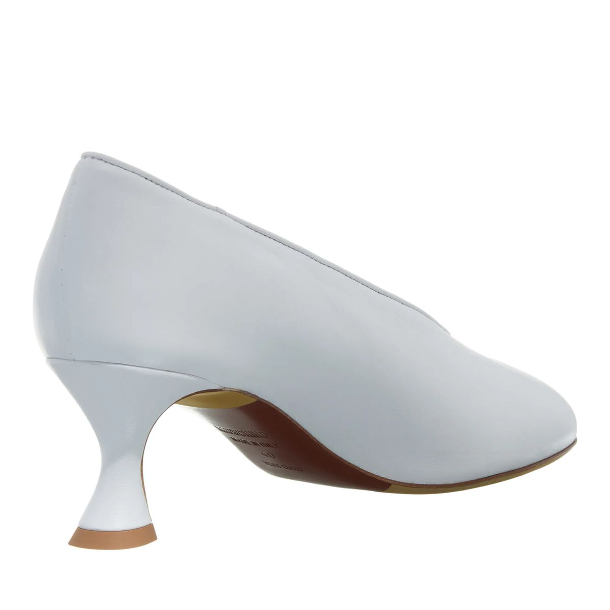 Weiße Kitten-Heel Pumps aus Leder