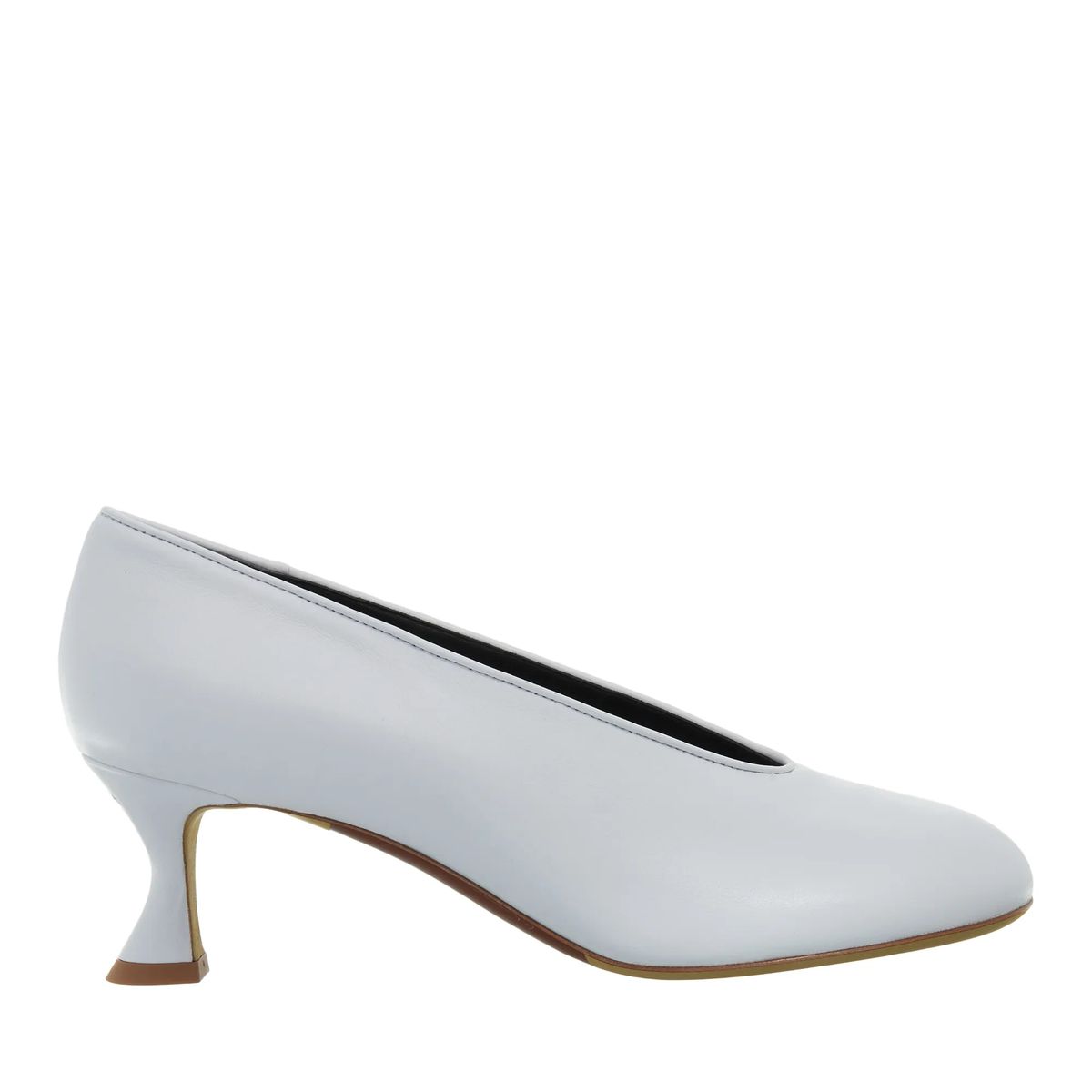 Weiße Kitten-Heel Pumps aus Leder