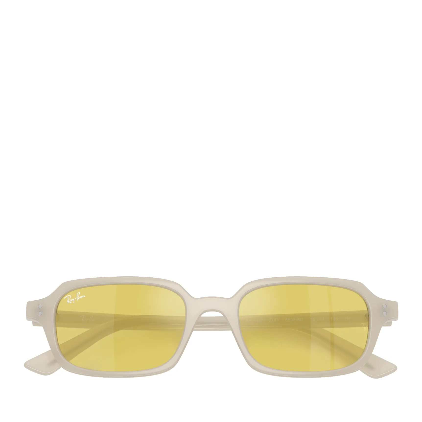 Sonnenbrille mit quadratischem Rahmen und gelben Gläsern