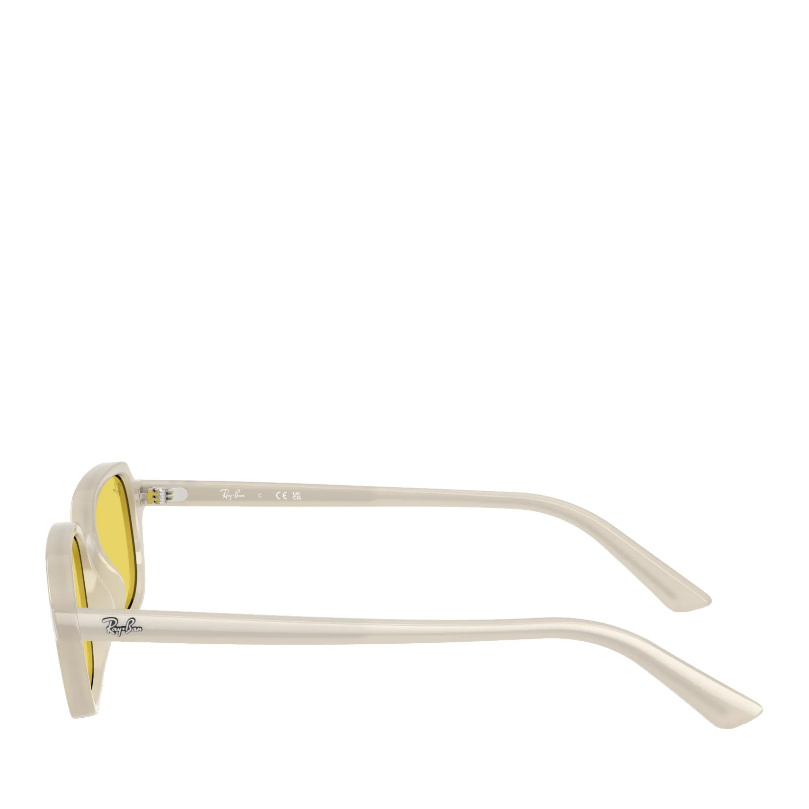 Sonnenbrille mit quadratischem Rahmen und gelben Gläsern