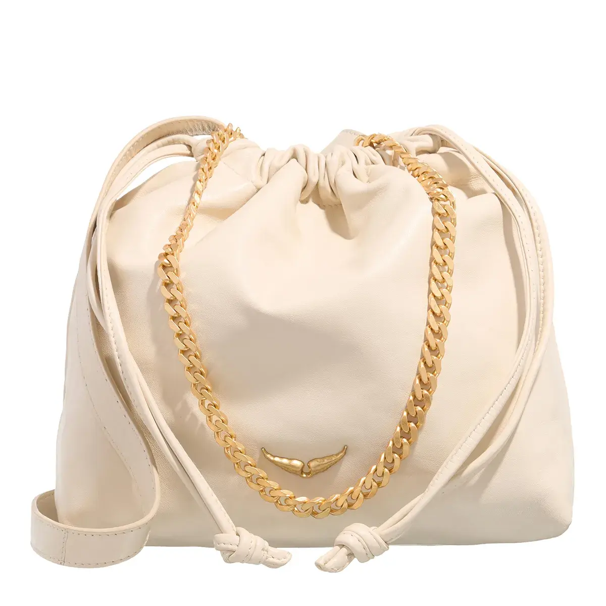 Beuteltasche aus Glattleder mit Kette
