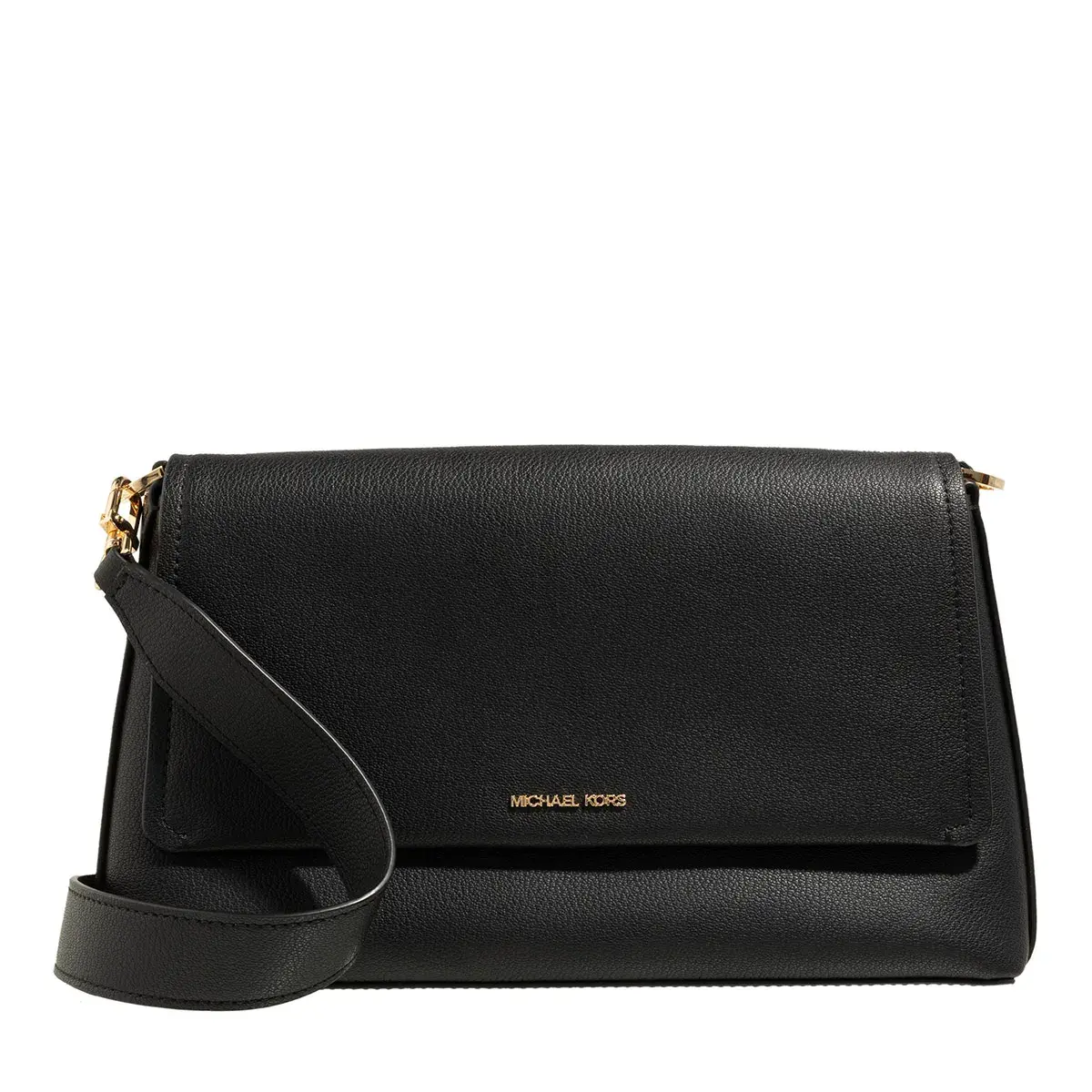 Elegante schwarze Leder Messenger Bag