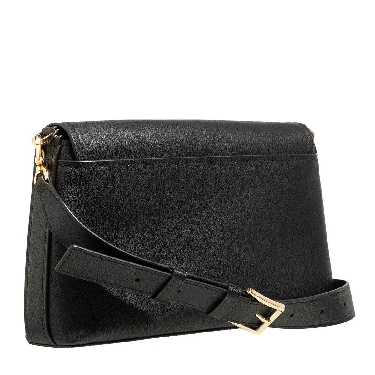 Elegante schwarze Leder Messenger Bag