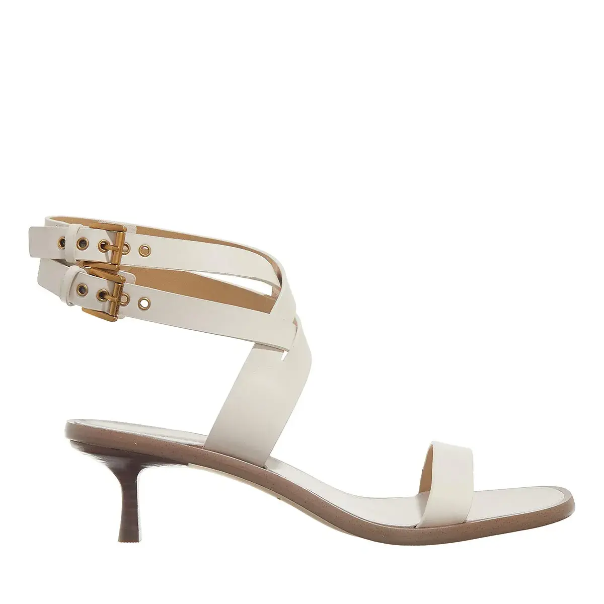 Riemchensandalette mit Kitten Heel und Schnallen