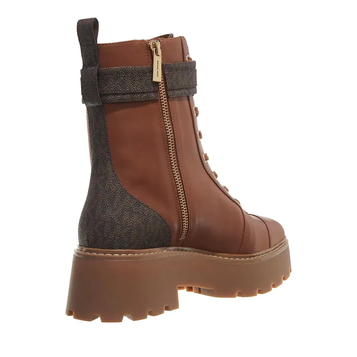 Leder Schnürstiefelette mit Plateausohle