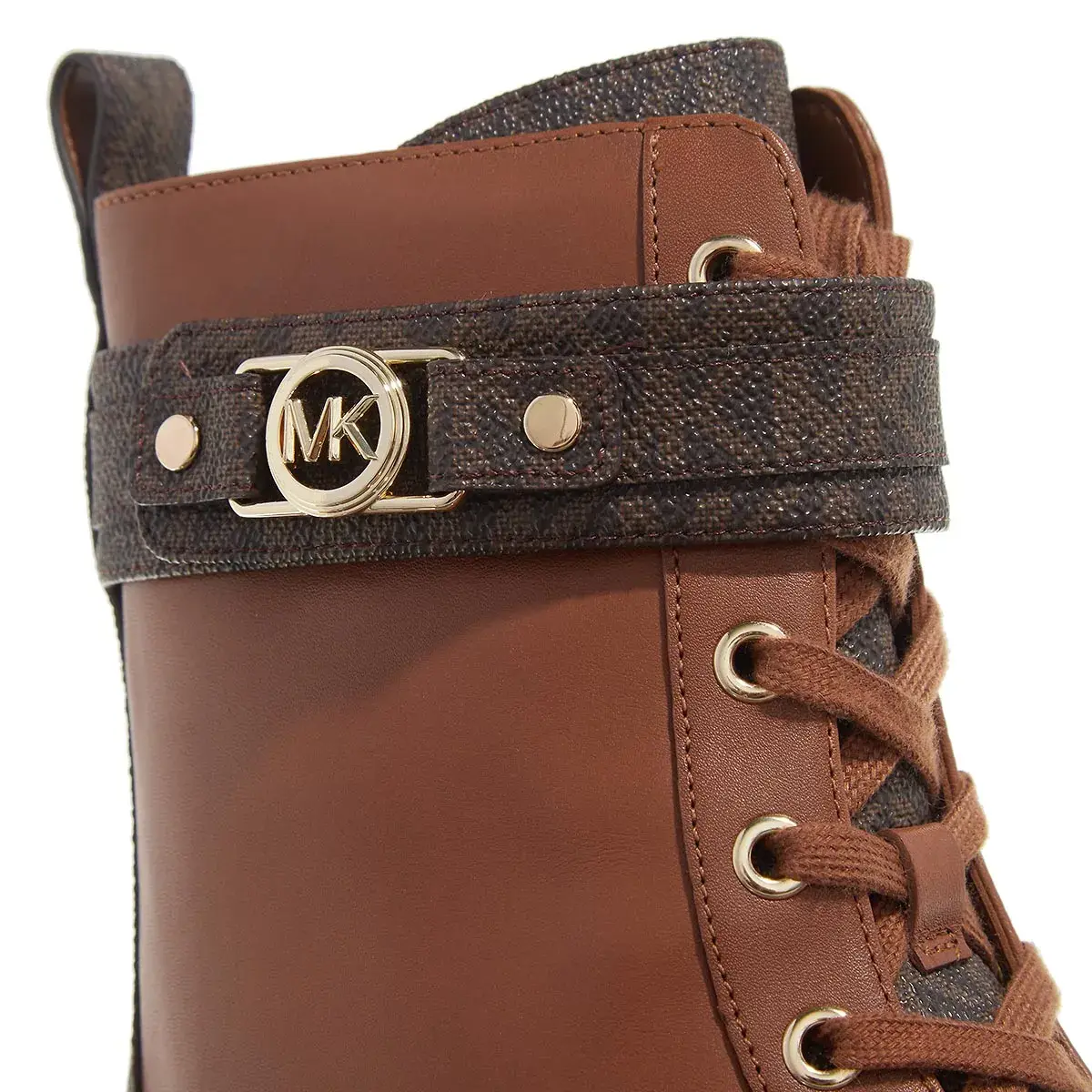 Leder Schnürstiefelette mit Plateausohle