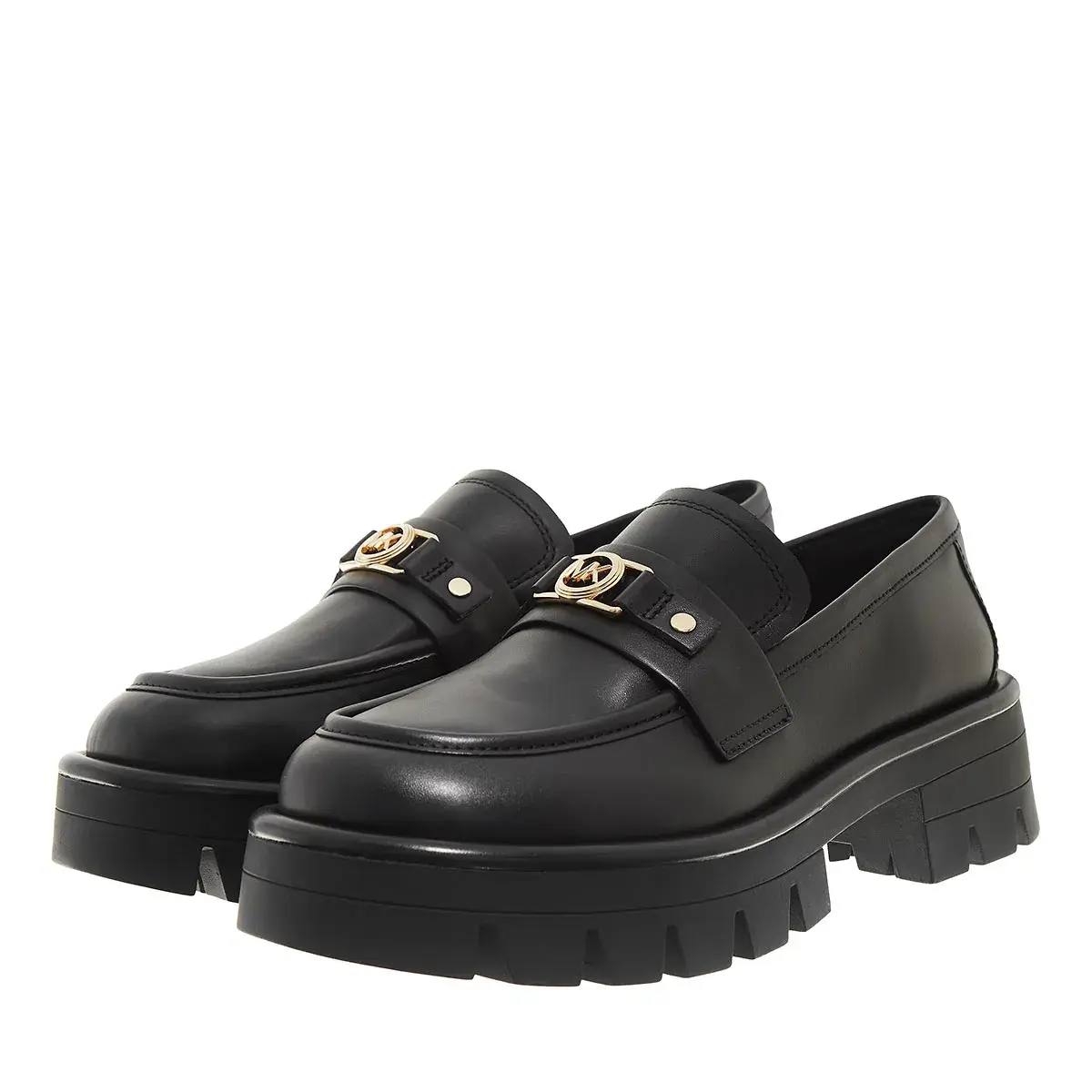 Platform-Loafer mit Profilsohle und Schnalle