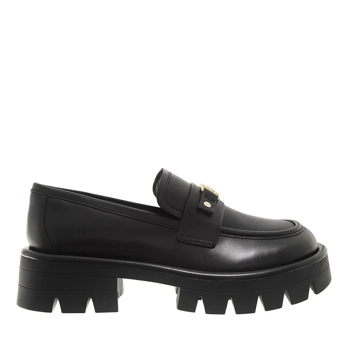 Platform-Loafer mit Profilsohle und Schnalle
