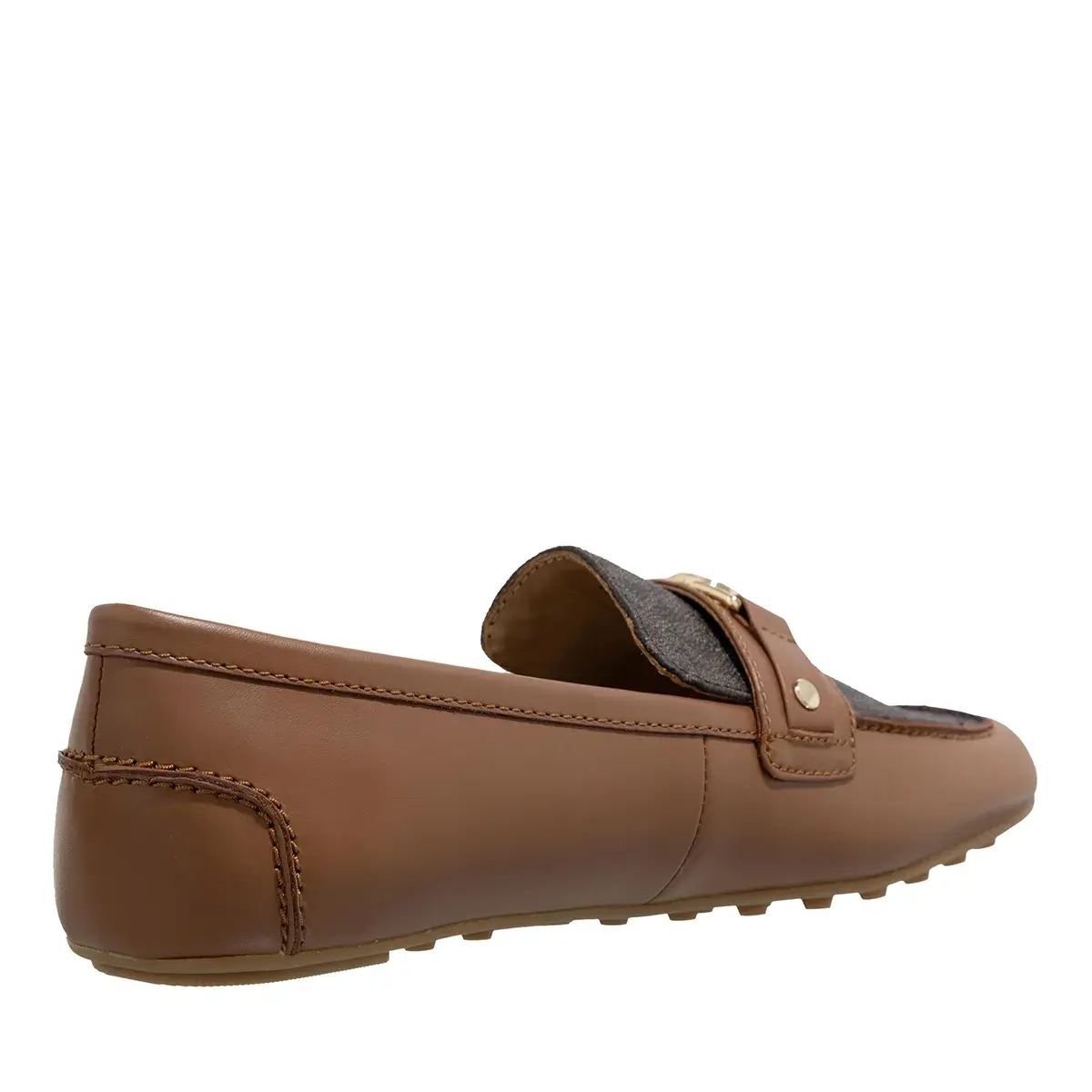 Brauner Leder-Slipper mit Logo
