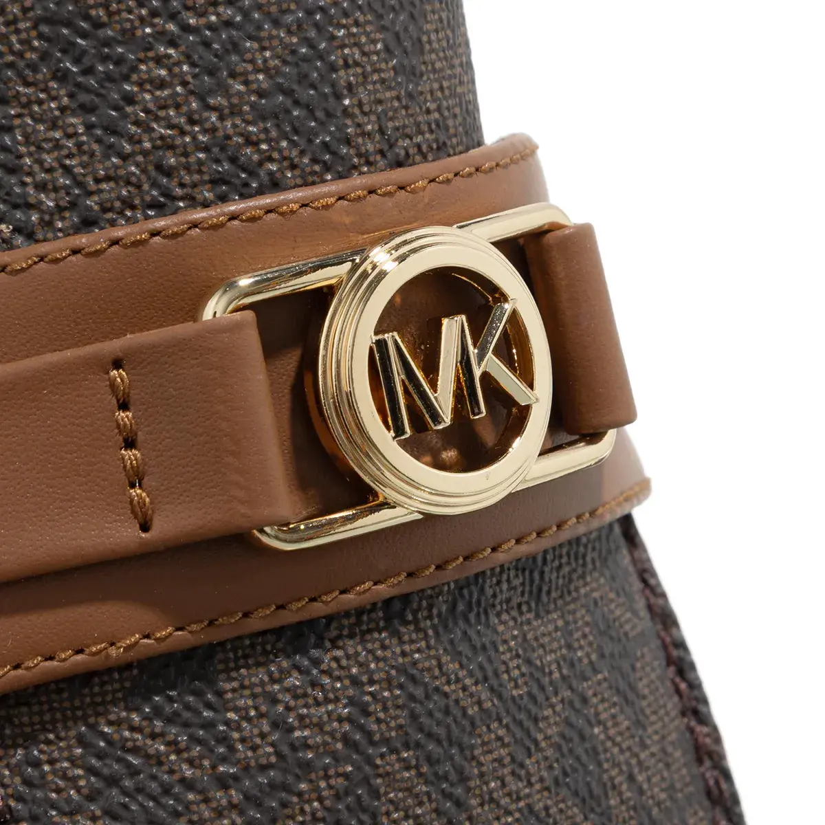 Brauner Leder-Slipper mit Logo