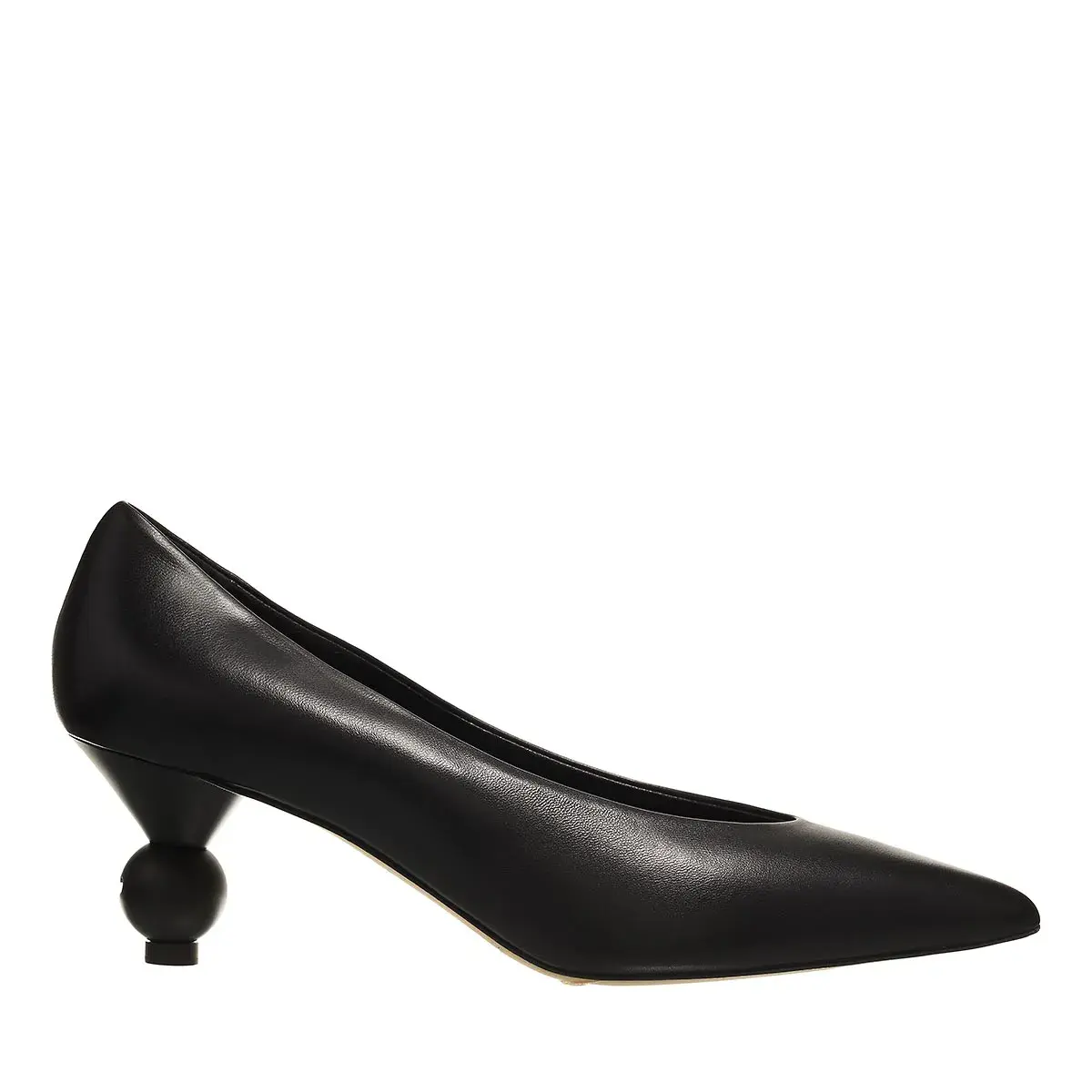Eleganter, schwarzer Pointed-Toe-Pumps mit skulpturalem Absatz